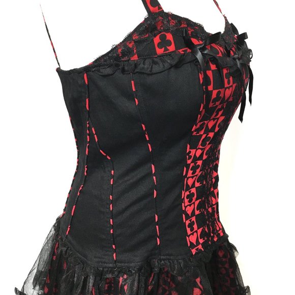 TRIPP NYC Y2K VTG Goth Corset Dress Layered Tutu Skirt LRG - Picture 5 of 16